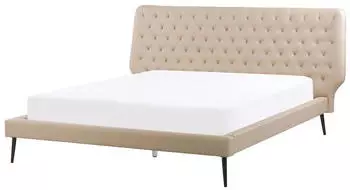 Beliani Essonne Bett Kunstleder, 160x200cm, beige