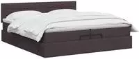 vidaXL Ottoman Bett mit Matratze Dunkelbraun 200 x 200 cm Stoff