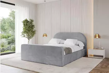 ALTDECOR Tivon-Z Polsterbett mit Bettkasten & Lattenrost, 200x200cm, hellgrau, H3/H4