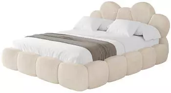 ALTDECOR Lana Polsterbett mit Bettkasten, Lattenrost & Matratze H3/H4, 180x200cm, beige (800001812839)