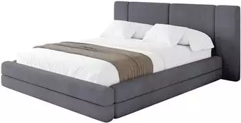 ALTDECOR TEVO Polsterbett mit Bettkasten und Lattenrost, 160x200cm, dunkelgrau (800002003768)