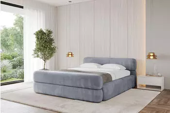 ALTDECOR Enora-Z-V1 Polsterbett mit Bettkasten und Lattenrost, 180x200cm, grau (800001641025)