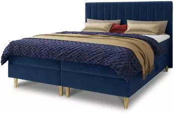 Sofnet Gold Boxspringbett 180x200cm, 2 Bettk&auml;sten, blau (Manila 26)