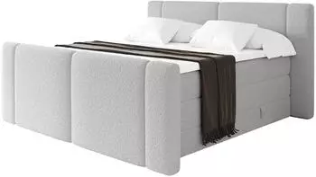 ALTDECOR EVON-Z King Boxspringbett 200x200cm hellgrau H3/H4 (800002005413)