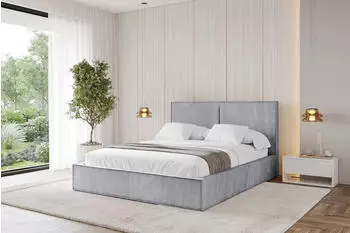 ALTDECOR EMMI Polsterbett mit Bettkasten und Lattenrost, 160x200cm, hellgrau (800001641349)