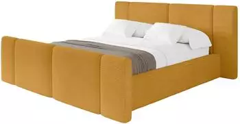 ALTDECOR RIVO-Z Polsterbett mit Bettkasten und Lattenrost, senfgelb, 140x200cm (800002003967)