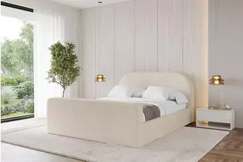 ALTDECOR Tivon-Z Polsterbett mit Bettkasten und Lattenrost, beige, 200x200cm (800001637248)