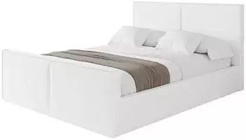 ALTDECOR Emmi-Z Polsterbett mit Bettkasten & Lattenrost, 180x200cm, wei&szlig; Kunstleder (800001740606)
