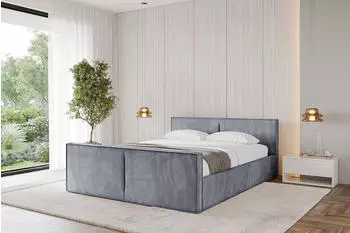 ALTDECOR Emmi-Z-V1 Polsterbett mit Bettkasten und Lattenrost, 120x200cm, grau (800001640507)