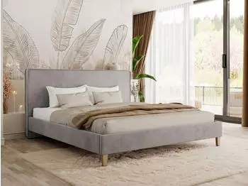MKS Lumaro Classic Polsterbett 200x200cm, hellgrau Velvet (800002056387)
