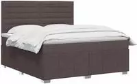 vidaXL Boxspringbett mit Matratze Dunkelbraun 140 x 200 cm Stoff