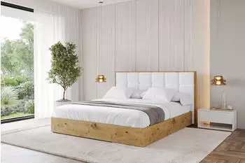 ALTDECOR ENZO2 Polsterbett mit Bettkasten und Lattenrost, wei&szlig;, 140x200cm (800001813042)