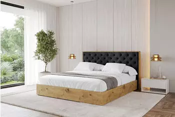 ALTDECOR ENZO3 Polsterbett mit Bettkasten und Lattenrost, 160x200cm, schwarz (ENZO3)