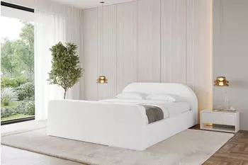 ALTDECOR Tivon-Z-V1 Polsterbett mit Bettkasten & Lattenrost, 120x200cm, wei&szlig; Kunstleder (800001740572)