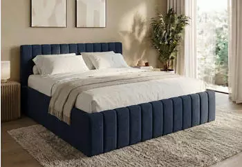 Home Collective Polsterbett Chenille-Stoff marineblau 120x200cm