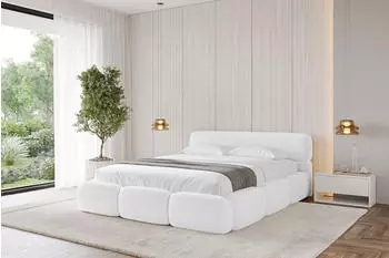 ALTDECOR ELVA-v1 Polsterbett mit Bettkasten und Lattenrost, 180x200cm, wei&szlig; (800001812519)