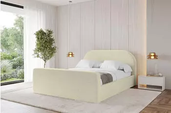 ALTDECOR Tivon-Z Polsterbett mit Bettkasten und Lattenrost, 120x200cm, beige (800001637227)