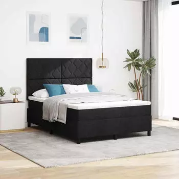 vidaXL Boxspringbett mit Kopfteil schwarz 140x190cm Stoff (3339464)