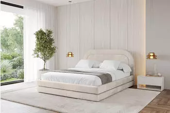 ALTDECOR LERIS Polsterbett mit Bettkasten und Lattenrost, beige, 140x200cm (800001740723)