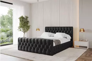 ALTDECOR Laro-Z Polsterbett mit Bettkasten und Lattenrost, schwarz, 180x200cm (800001740953)