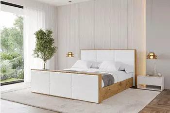 ALTDECOR ENZO1-Z Polsterbett mit Bettkasten und Lattenrost, wei&szlig; (800001641777)