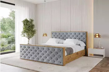 ALTDECOR ENZO3-Z Polsterbett mit Bettkasten und Lattenrost, grau, 140x200cm (800001810417)