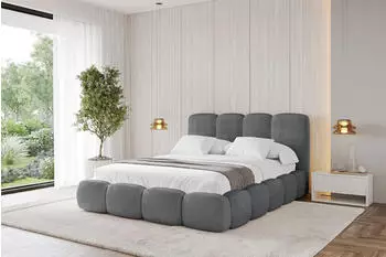 ALTDECOR KALA Polsterbett mit Bettkasten, Lattenrost & Matratze H3/H4, 160x200cm, dunkelgrau (800001809244)