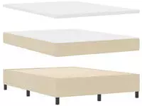 vidaXL Boxspringbett mit Kopfteil Creme 140 x 190 cm Stoff