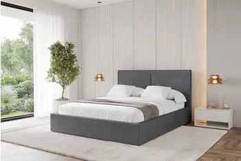 ALTDECOR VANTO Polsterbett mit Bettkasten und Lattenrost 180x200cm dunkelgrau (800001642087)