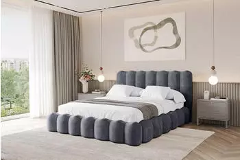 ALTDECOR Sora Polsterbett mit Bettkasten und Lattenrost, 180x200cm, dunkelgrau (800001636704)