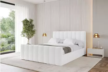 ALTDECOR Stera-Z Polsterbett mit Bettkasten und Lattenrost, 120x200cm, wei&szlig; (800002004749)