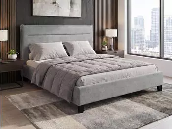 Beautysofa Mane Polsterbett 160x200cm, Velours, grau (800001995198)