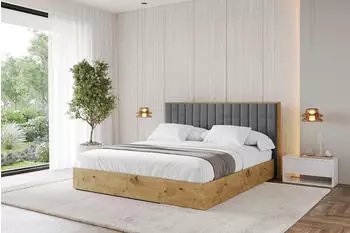 ALTDECOR ENZO4 Polsterbett mit Bettkasten, Lattenrost & Matratze H3/H4, 120x200cm, dunkelgrau (800001740896)