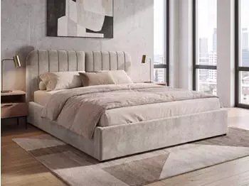 Beautysofa Livre Polsterbett mit Bettkasten, Chenille cappuccino, 160x200cm (800001995036)