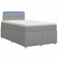 vidaXL Boxspringbett mit Matratze Hellgrau 120 x 200 cm Stoff