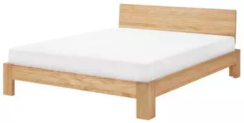 Beliani ROYAN Holzbett mit Lattenrost, hellbraun, 160x200cm