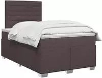 vidaXL Boxspringbett mit Matratze Dunkelbraun 120 x 190 cm Stoff