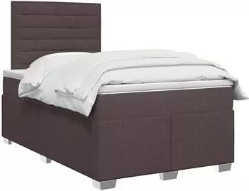 vidaXL Boxspringbett mit Matratze, Stoff, dunkelbraun, 120x190cm (3453356)