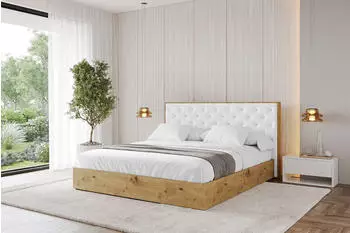 ALTDECOR ENZO3 Polsterbett mit Bettkasten, Lattenrost & Matratze H3/H4, 180x200cm, wei&szlig; (800001813219)