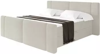 ALTDECOR Evon Zanozek Boxspringbett mit Fu&szlig;teil, H3-Matratze & Topper, 200x200cm, creme (800002005080)