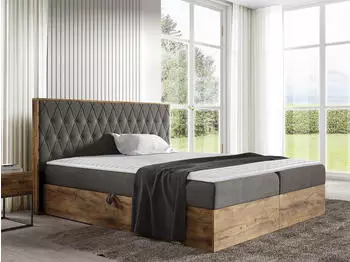 Mirjan24 Boxspringbett mit zwei Bettk&auml;sten, Polsterkopfteil