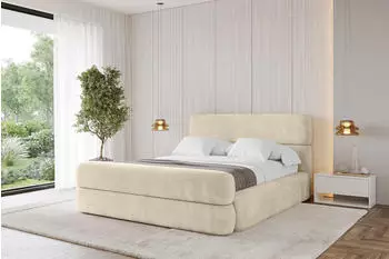 ALTDECOR Enora-Z Polsterbett mit Bettkasten und Lattenrost, 160x200cm, beige (800001641493)