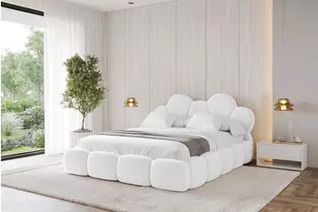 ALTDECOR LANA Polsterbett mit Bettkasten und Lattenrost, 120x200cm, wei&szlig; (800001740431)