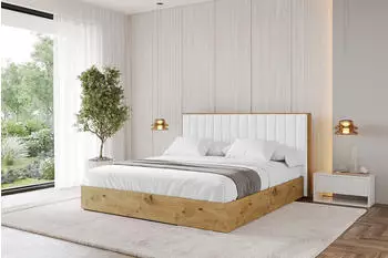 ALTDECOR ENZO4 Polsterbett mit Bettkasten und Lattenrost, 180x200cm, wei&szlig; (800001812886)