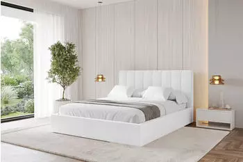 ALTDECOR STERA Polsterbett mit Bettkasten und Lattenrost 120x200cm, wei&szlig; (800001636894)