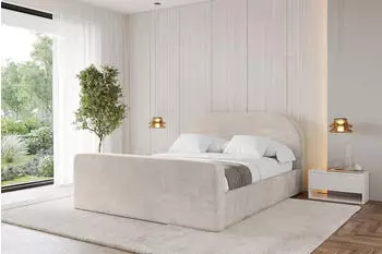 ALTDECOR TIVON-Z Polsterbett mit Bettkasten und Lattenrost, 160x200cm, beige (800001741088)