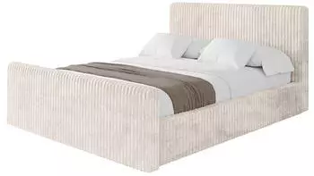 ALTDECOR ALOVA-Z-V1 Polsterbett mit Bettkasten und Lattenrost, 160x200cm, creme (ALOVA-Z-V1)