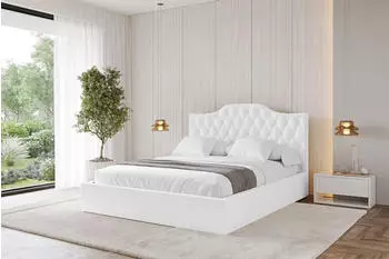 ALTDECOR FALIO Polsterbett mit Bettkasten & Lattenrost, 200x200cm, wei&szlig; (800001641212)