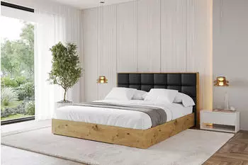ALTDECOR ENZO2 Polsterbett mit Bettkasten und Lattenrost, 140x200cm, schwarz Kunstleder (800001812914)