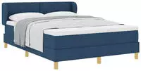 vidaXL Boxspringbett mit Kopfteil Blau 160 x 200 cm Stoff